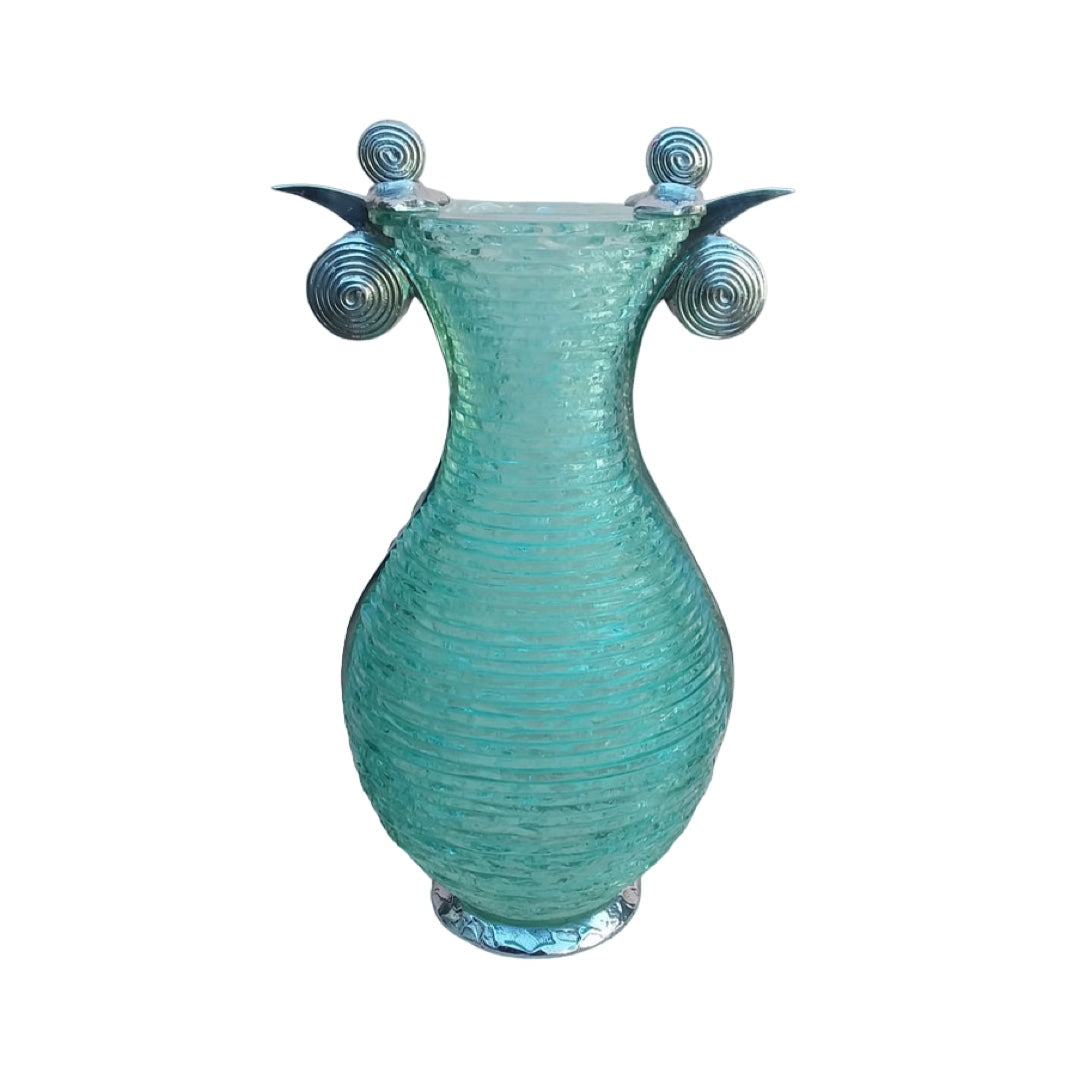 HAND CUT GLASS VASE