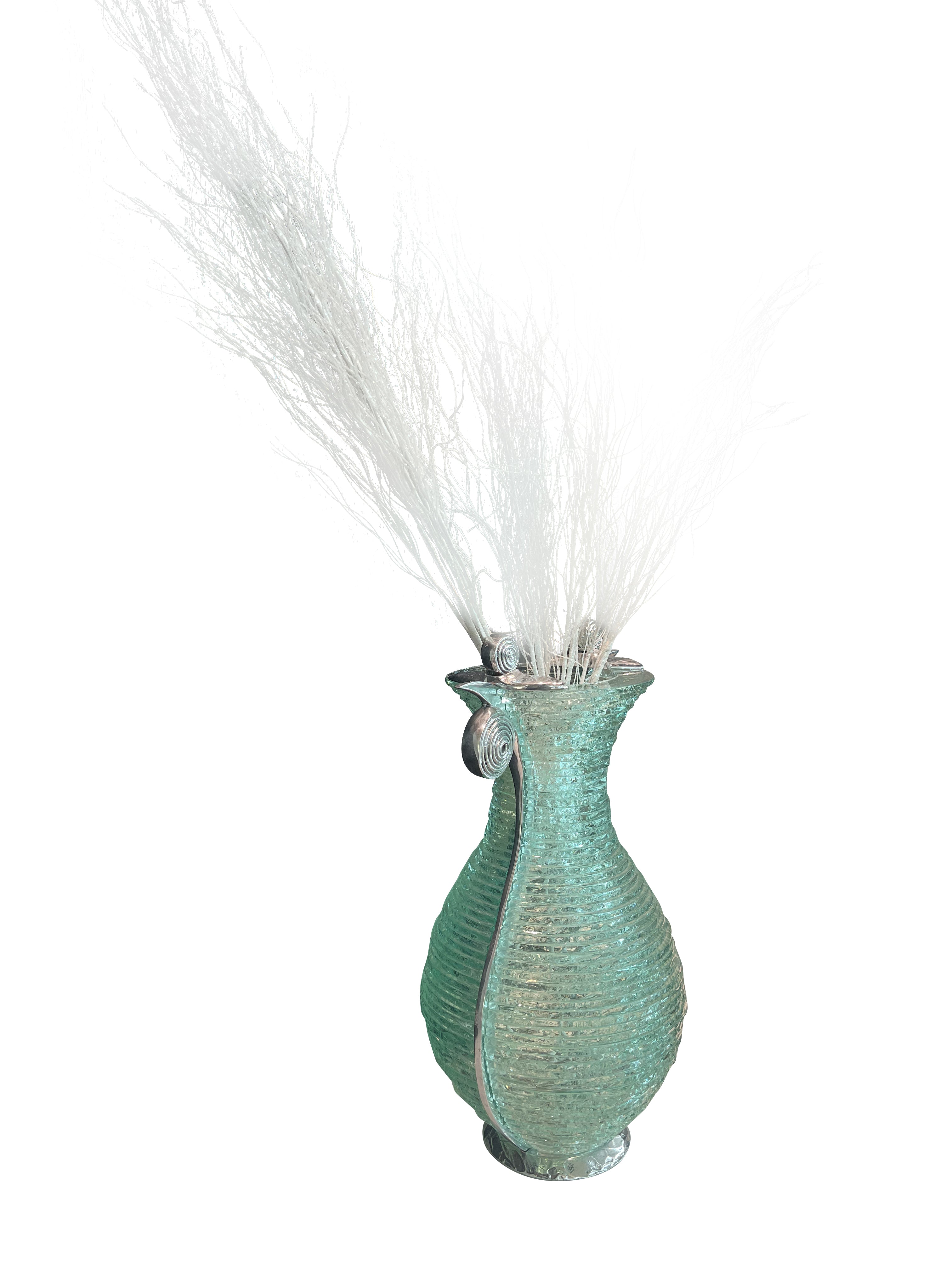 HAND CUT GLASS VASE