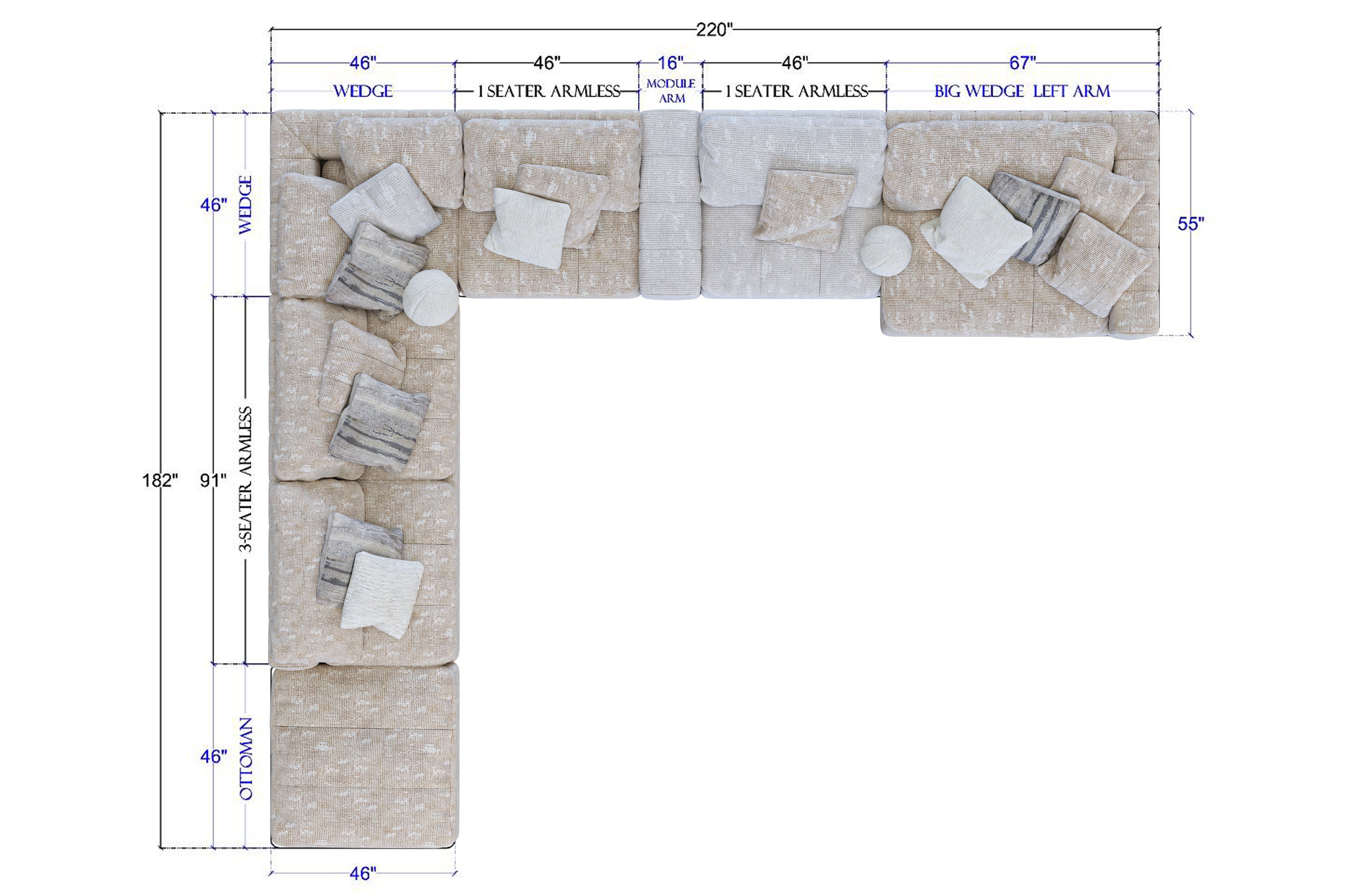 ANGEL SECTIONAL (THE 4 PIECES)