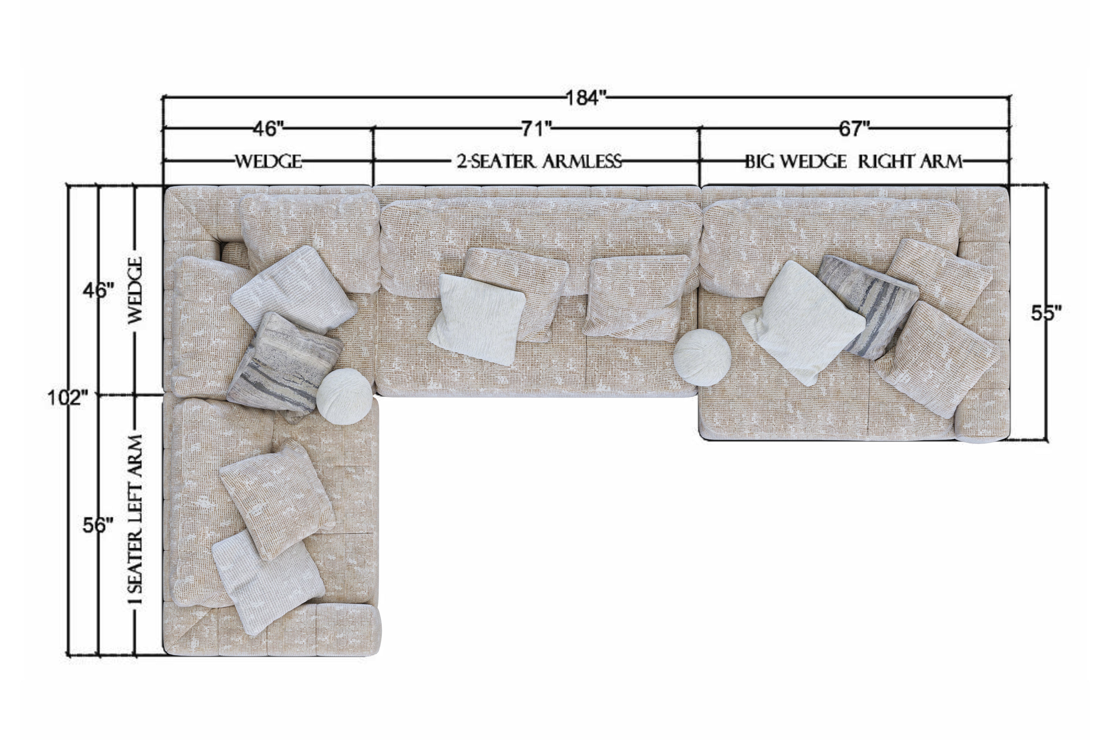 ANGEL SECTIONAL (SELECT FROM 3 SIZES)